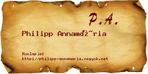 Philipp Annamária névjegykártya